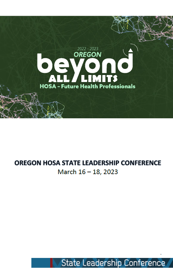 State Leadership Conference Program Oregon HOSA